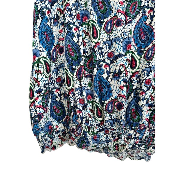 azelhazel hazel hazel haze Women's Colorful Print Blouse Top 100%Rayon Sz L Blue - Picture 6 of 9